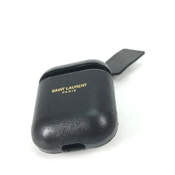 SAINT LAURENT PARIS 635662 logo airpods case key holder Earphone case Black - Picture 11 of 14